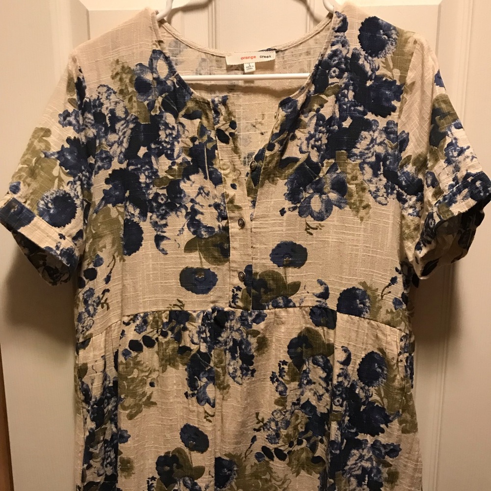 Orange Creek Floral Dress, L